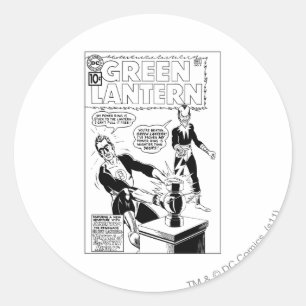 Grönt Lantern och Sinestro Cover, Black and White Runt Klistermärke