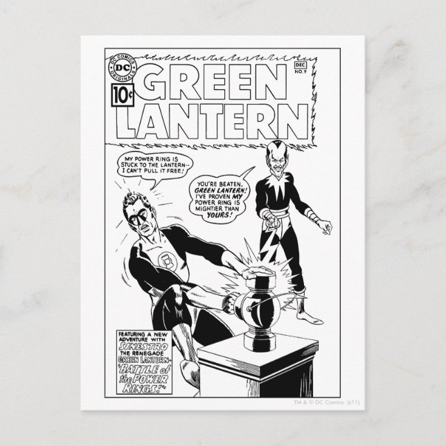 Grönt Lantern och Sinestro Cover, Black and White Vykort (Framsida)