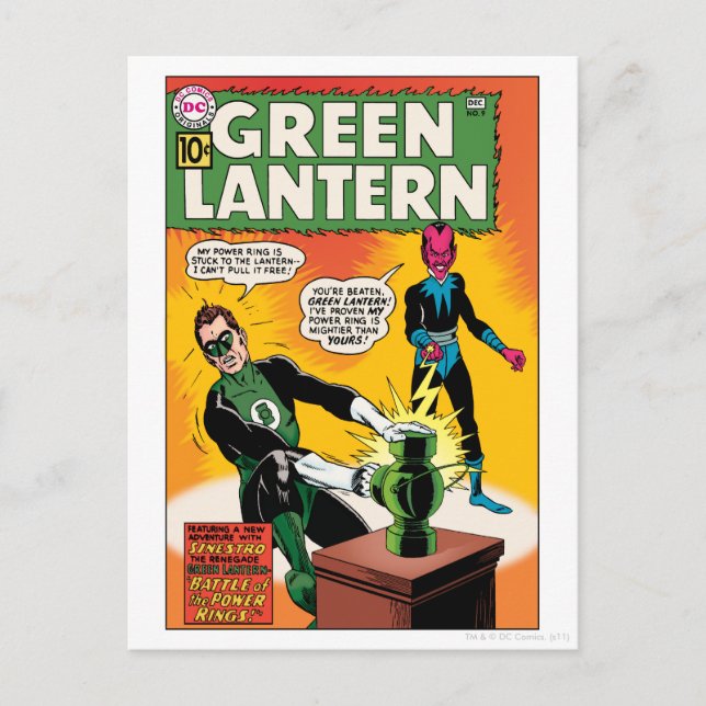 Grönt Lantern och Sinestro Cover Vykort (Framsida)