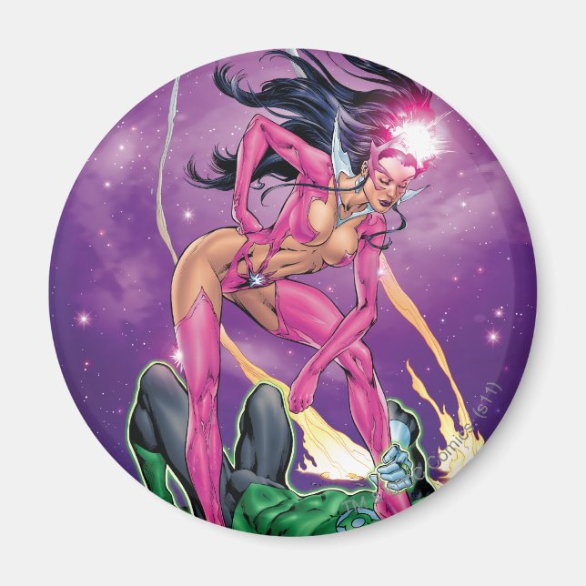 Grönt Lantern och Star Sapphire - Färg Magnet (Framsidan)