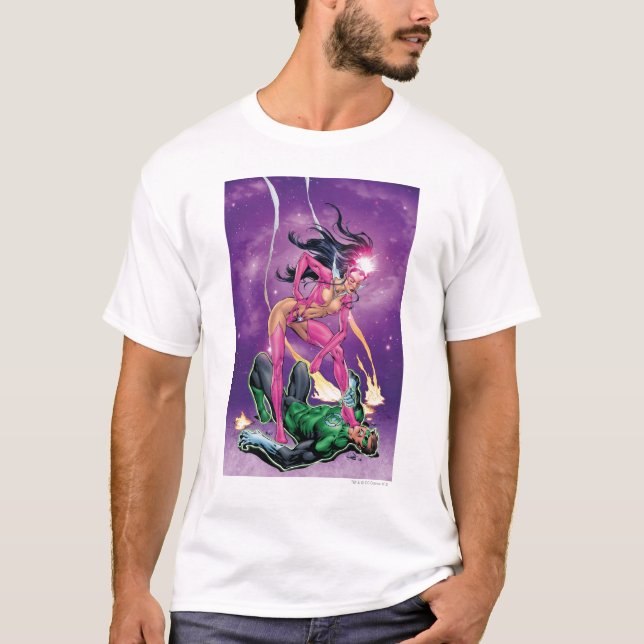 Grönt Lantern och Star Sapphire - Färg T-shirt (Framsida)