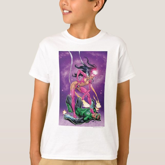 Grönt Lantern och Star Sapphire - Färg Tee (Framsida)
