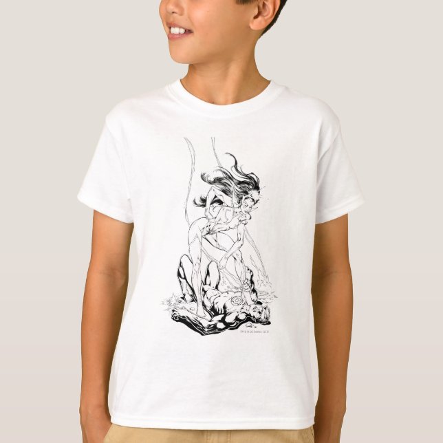 Grönt Lantern och Star Sapphire T-shirt (Framsida)