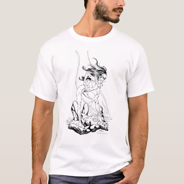 Grönt Lantern och Star Sapphire Tee Shirt (Framsida)