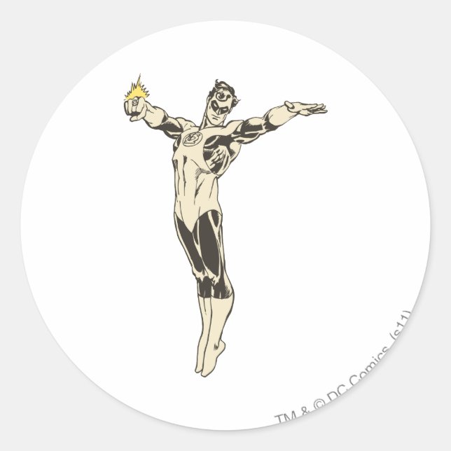 Grönt Lantern Poses Runt Klistermärke (Framsida)