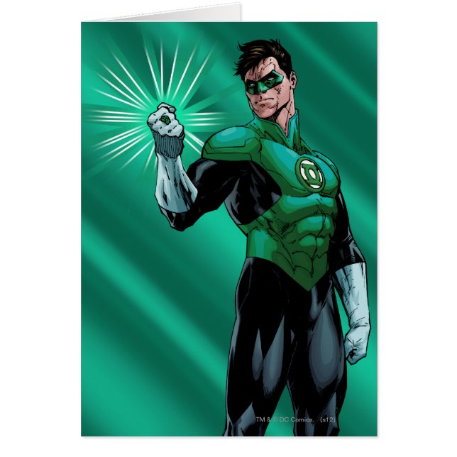 Grönt Lantern & Ring Hälsningskort (Framsidan)