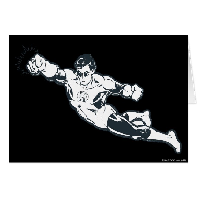 Grönt Lantern Slår BW Hälsningskort (Framsidan Horizontal)