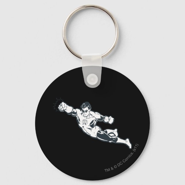 Grönt Lantern Slår BW Nyckelring (Framsida)