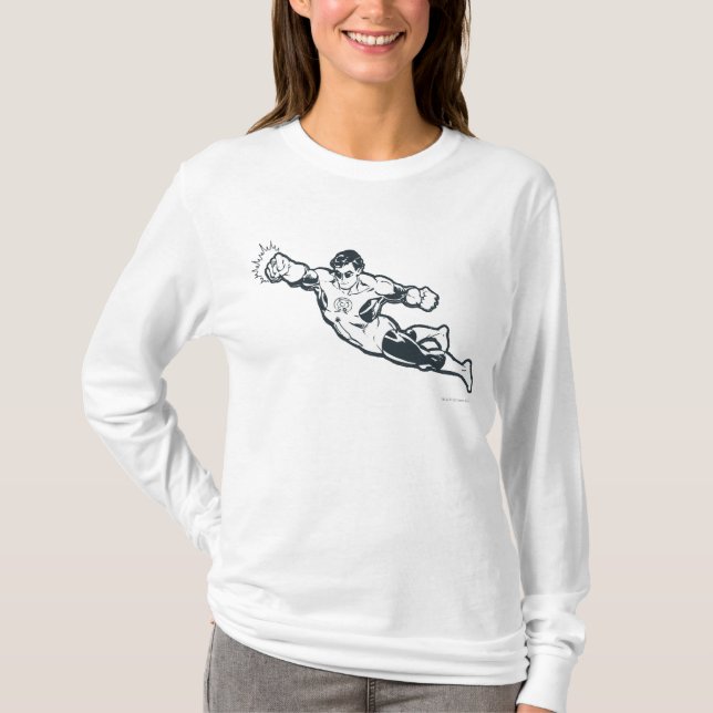 Grönt Lantern Slår BW T Shirt (Framsida)