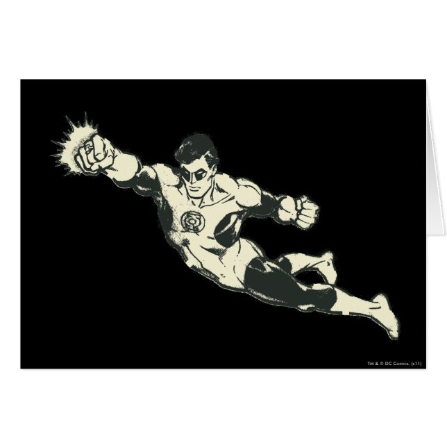 Grönt Lantern Slår Grunge Hälsningskort (Framsidan Horizontal)