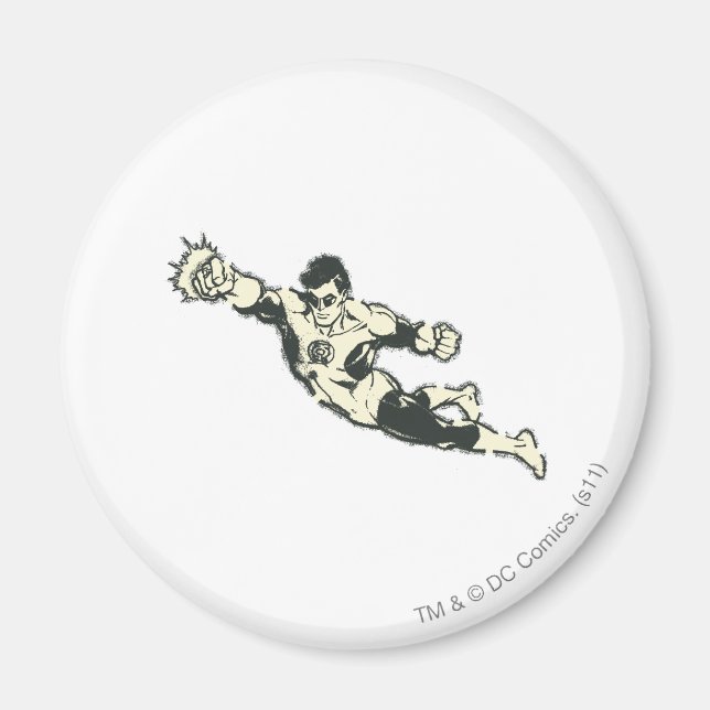 Grönt Lantern Slår Grunge Magnet (Framsidan)