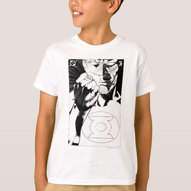 Grönt Lantern - slutomslag, svart och vitt T Shirt (Framsida)
