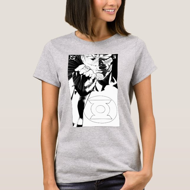 Grönt Lantern - slutomslag, svart och vitt Tee Shirt (Framsida)