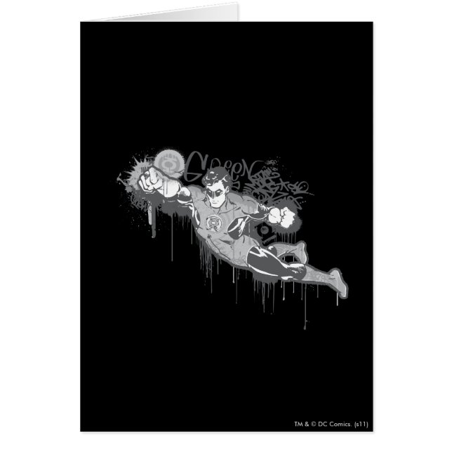 Grönt Lantern - Twisted Oskuld BW Hälsningskort (Framsidan)