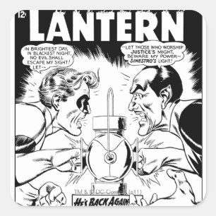 Grönt Lantern vs Sinestro, Black and White Fyrkantigt Klistermärke