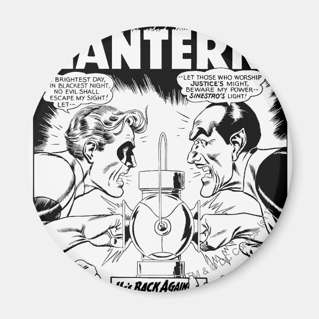 Grönt Lantern vs Sinestro, Black and White Magnet (Framsidan)