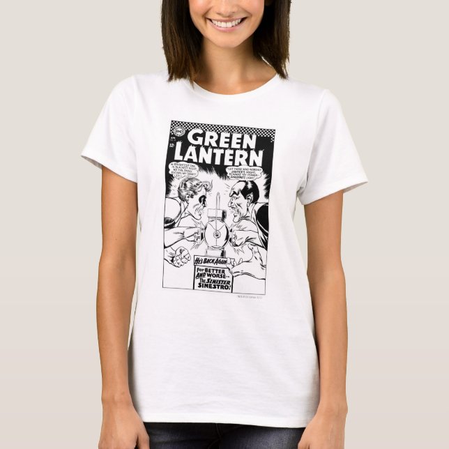 Grönt Lantern vs Sinestro, Black and White Tee Shirt (Framsida)