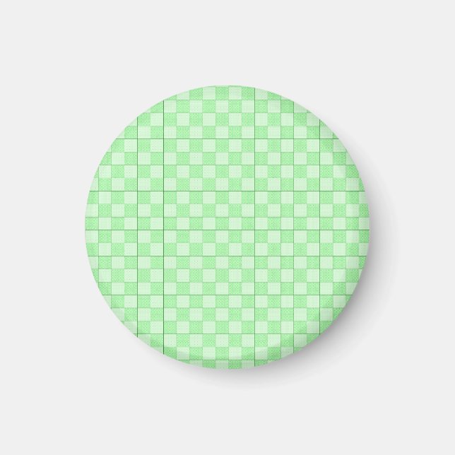 Grönt lapptäcks mönster magnet (Framsidan)