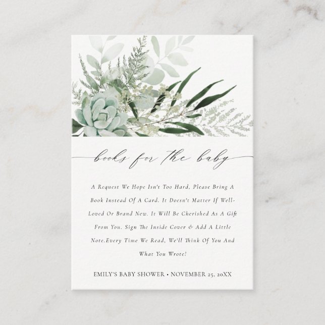 Grönt läs färsksuckande Bokar för babyskor Tilläggskort (Framsida)