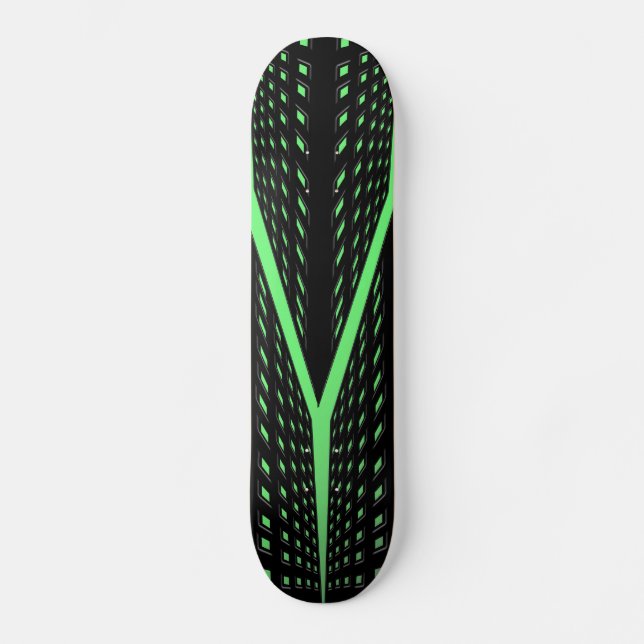Grönt Laser Mönster Skateboard Bräda 20,5 Cm (Framsida)