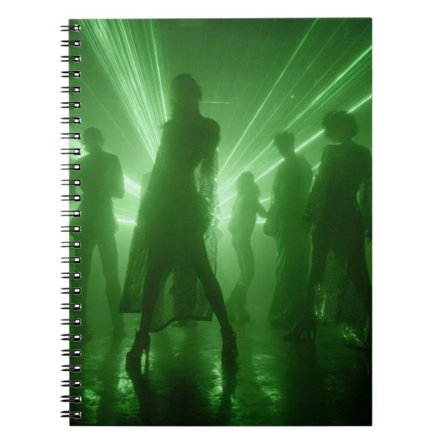 Grönt Laser Silhouette Dance - bärbar dator Anteckningsbok (Framsidan)