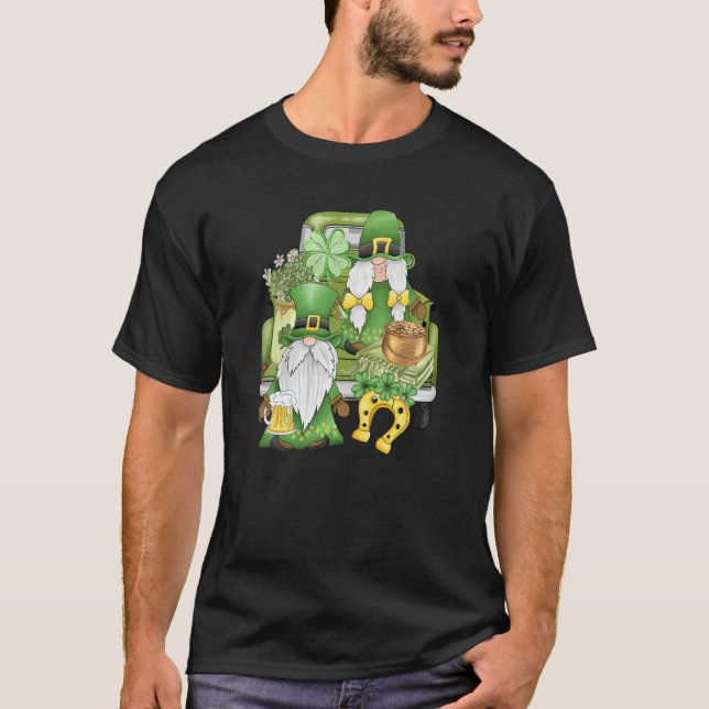 Grönt Lastbil St. Patricks Day T Shirt (Framsida)