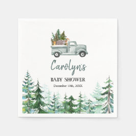 Grönt Lastbil Woodland Animals Pappra blöjor Pappersservett