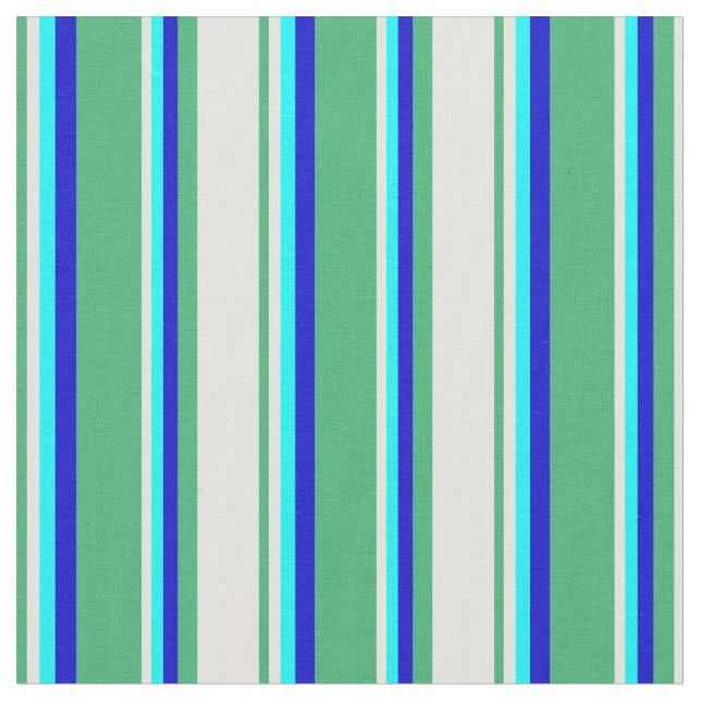 Grönt, lätt cyan, cyan och blått Linjer Tyg (Närbild)