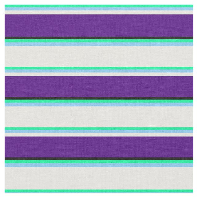 Grönt, lätt Himlar Blue, Vit, Indigo och Svart Tyg (Närbild)