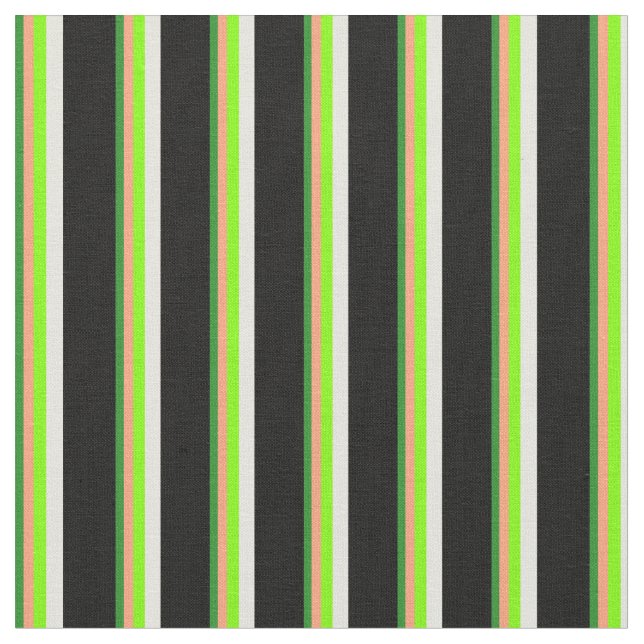 Grönt, lätt lax, chartreuse, Beige och Black Tyg (Närbild)
