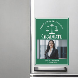 Grönt Law School Photo Studenten Magnet Card