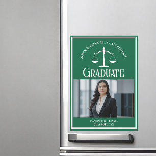 Grönt Law School Photo Studenten Magnet Card