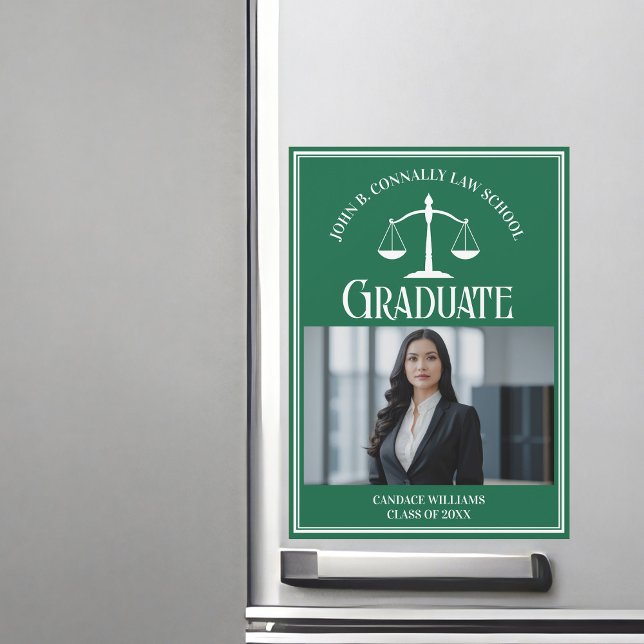 Grönt Law School Photo Studenten Magnet Card (Skapare uppladdad)