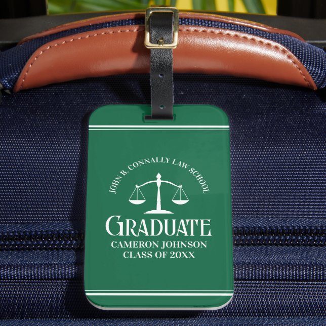 Grönt Law School Student Personlig Studenten Bagagebricka (Framsida Insitu 2)