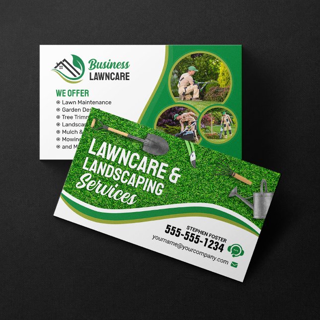 Grönt Lawncare Landscaping Garden Gräsmatta Care M Visitkort (Skapare uppladdad)