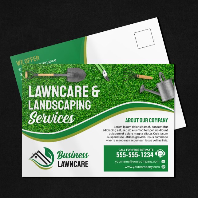 Grönt Lawncare Landscaping Garden Gräsmatta Care M Vykort (Skapare uppladdad)