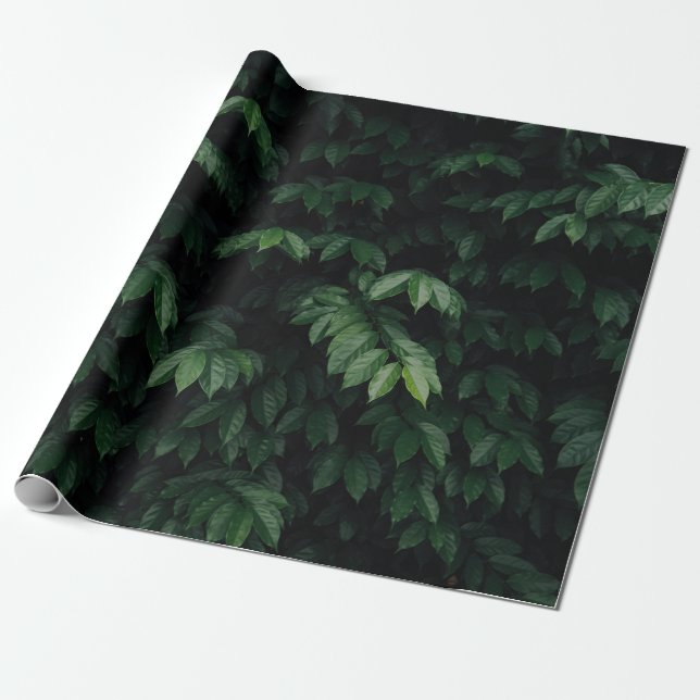 GRÖNT-LEAFED TRÄD PRESENTPAPPER (Utrullad)