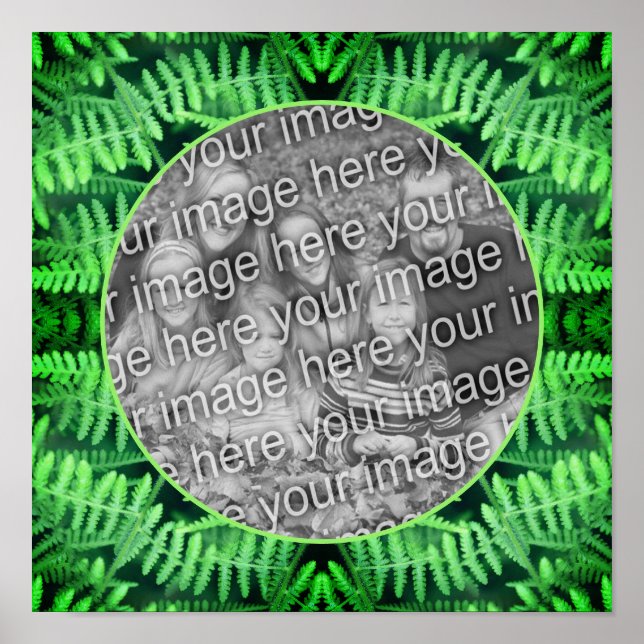 Grönt Leafy Ferns Ram Skapar ditt eget foto Poster (Framsidan)