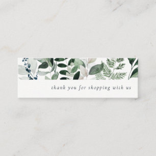 Grönt Leafy Tropical Foliage Tack for Order Mini Visitkort