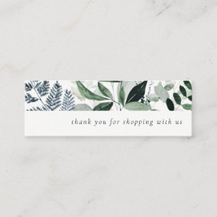 Grönt Leafy Tropical Foliage Tack for Order Mini Visitkort