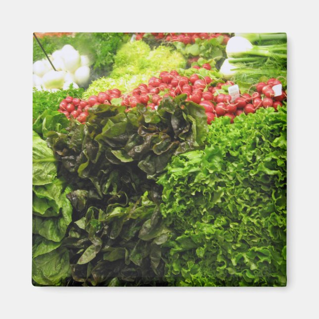 grönt leafy vegetabiliskt tunna magnet (Framsidan)
