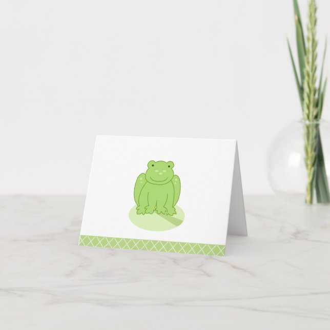 Grönt Leap Frog Customized Note Card Kort (Framsida)