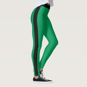 Grönt Leggings Black Side Rand eller Välj Färg