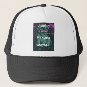 Grönt Lejon med Rosa Glass "Hakuna Matata" Art Keps