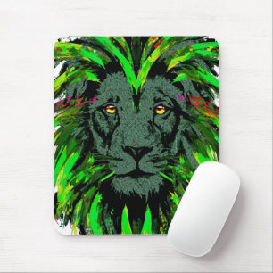 Grönt Lejona Mousepad - Lejona Ansikte Porträtt Musmatta