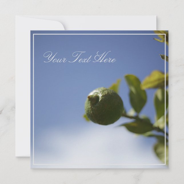 Grönt Lemon Begränsa ditt textplatta kort (Framsida)