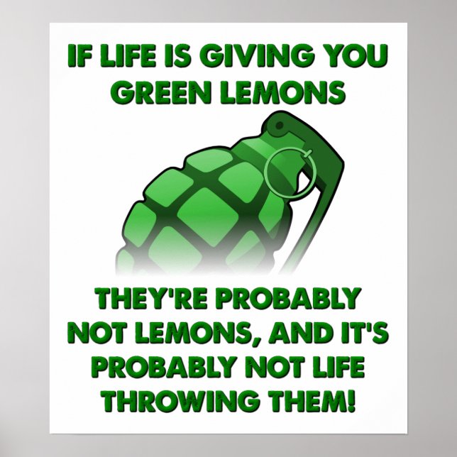 Grönt Lemons Funny Poster (Framsidan)
