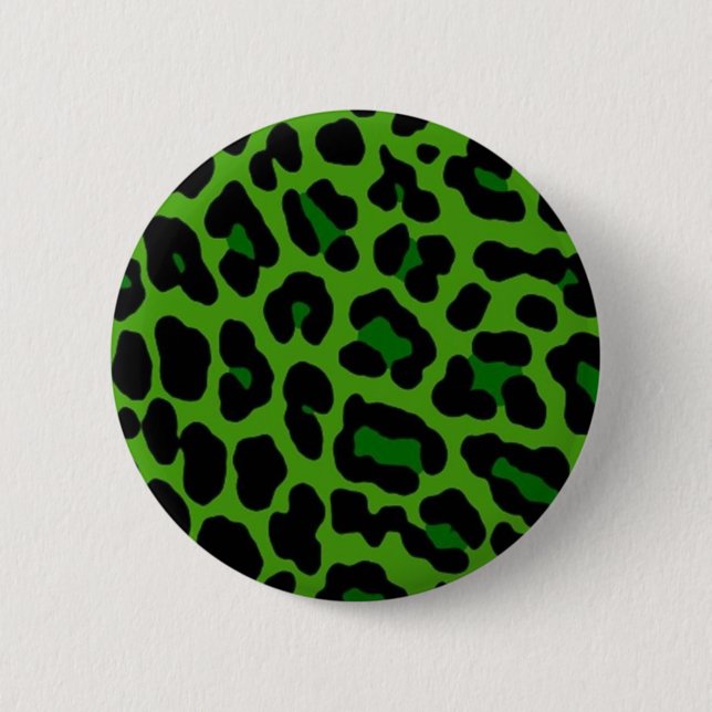 Grönt Leopard Pin Knapp (Framsida)