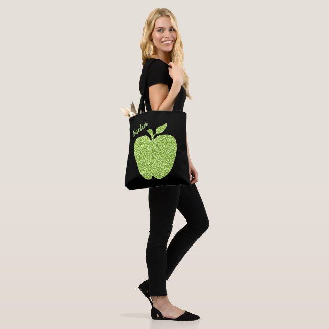 Grönt Leopard Skriv ut Apple Teacher Tygkasse (På modell)