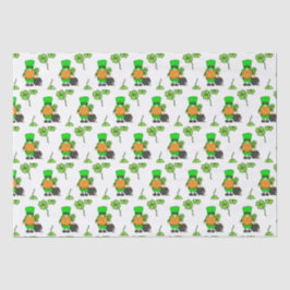 Grönt Leprechaun Gnome med Shamrock